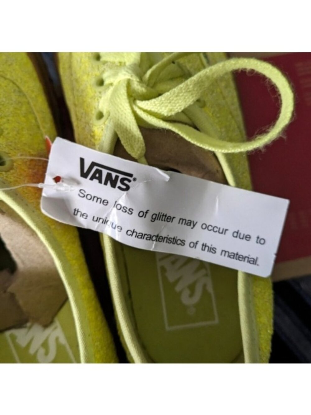 Vans Authentic Women Glittery Yellow Lace-Up Sneakers Gum Sole New W Tags 062026 - Picture 2 of 12
